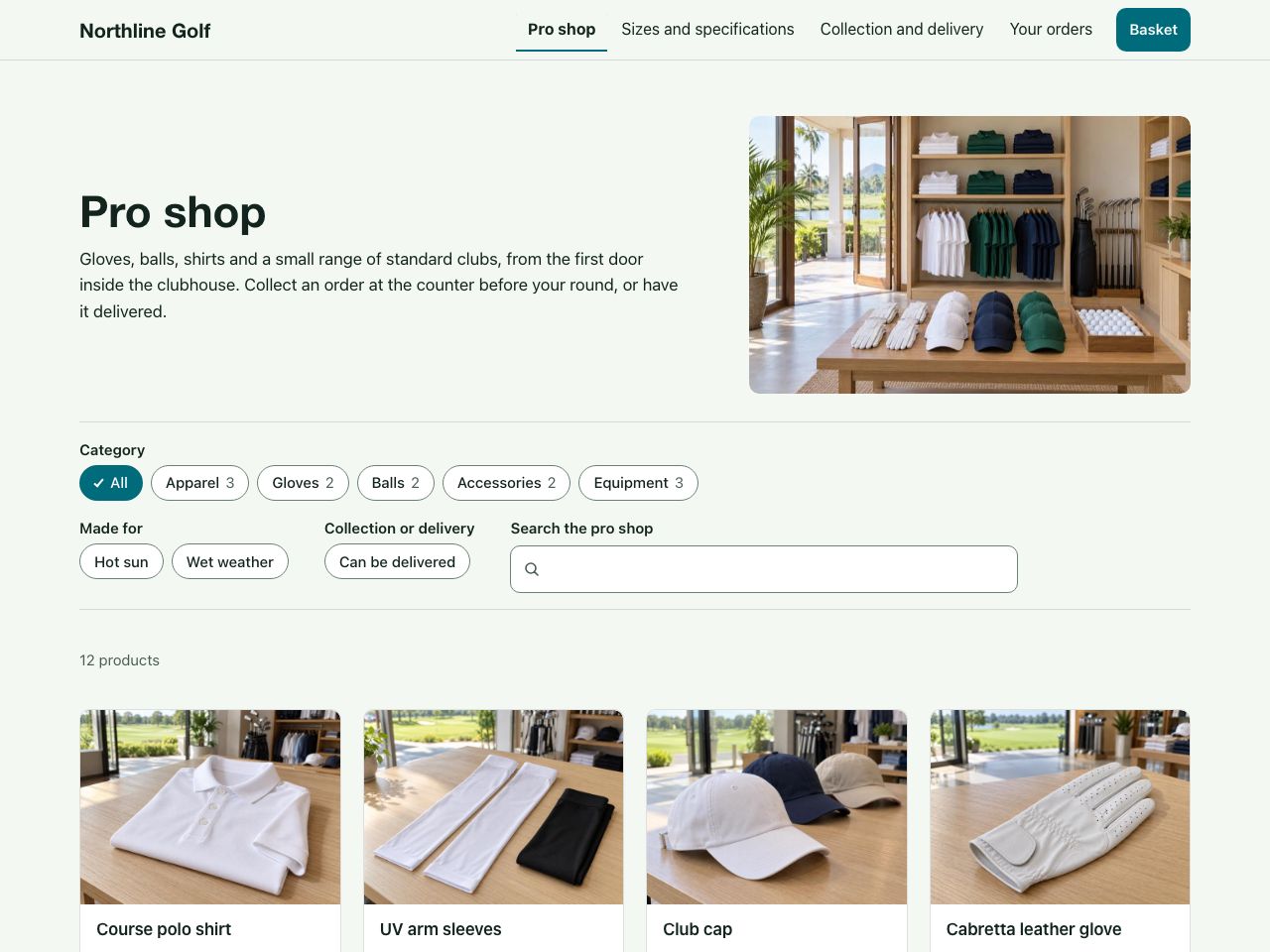 Golf pro shop — Northline Golf